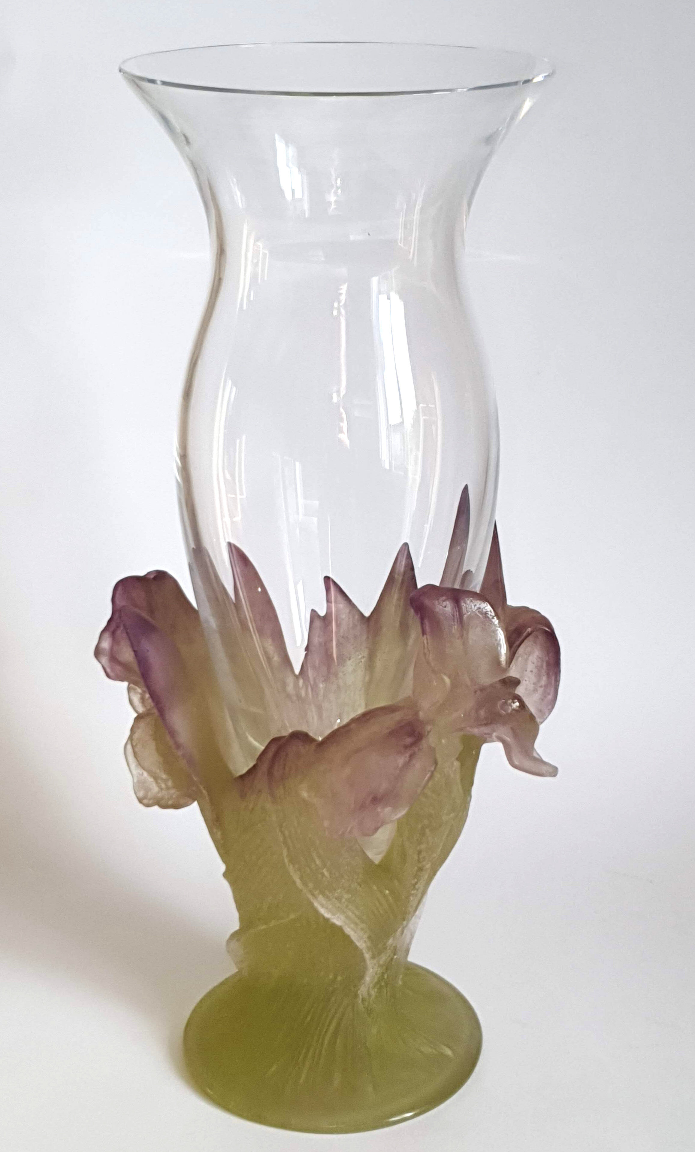 Daum vase from the Iris collection in crystal and glass paste