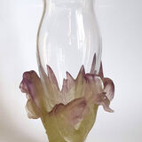 Daum vase from the Iris collection in crystal and glass paste