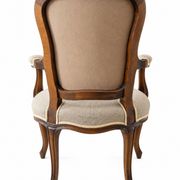 Louis XV style carved wooden armchair with floral needlepoint upholste