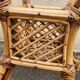 beautiful 1970s bamboo and rattan dining table with a glass top