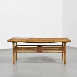 Coffee table with blue ceramic tiles by Robert and Jean Cloutier