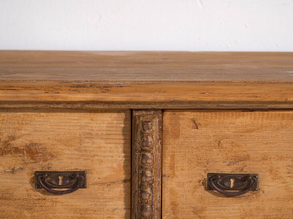 Antique stripped pine chest of drawers – Primitive European rustic furniture – circa 1920 #109