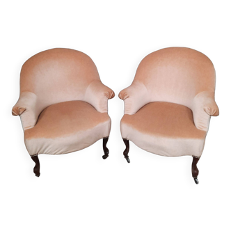 Paire de fauteuils crapauds