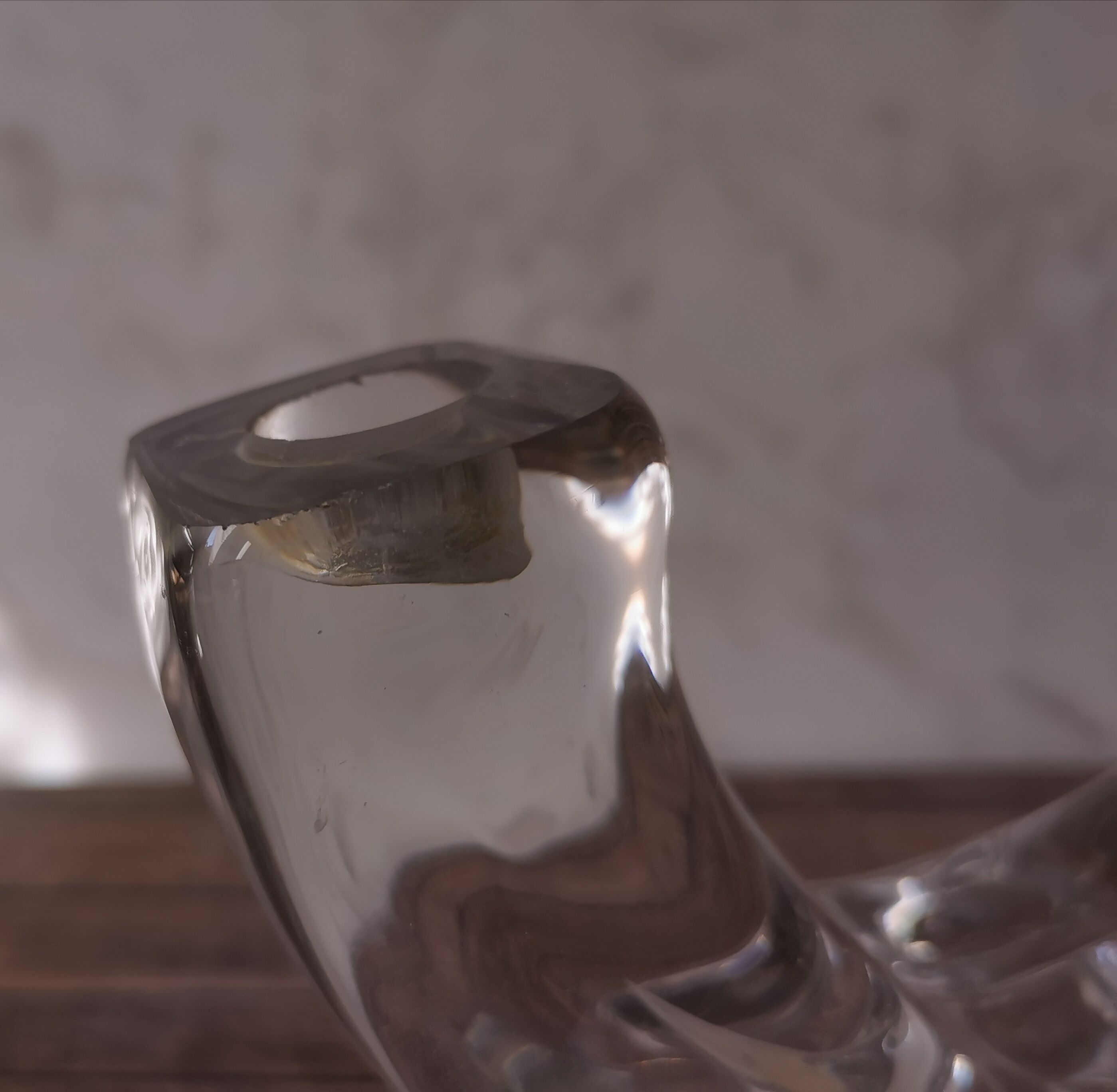 Pair of candle holders two crystal branches