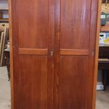 Parisian wardrobe vintags sliding doors in old pitch pine 193x115.5 cm