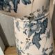 Antique English earthenware water jug, Floral Furnivals England