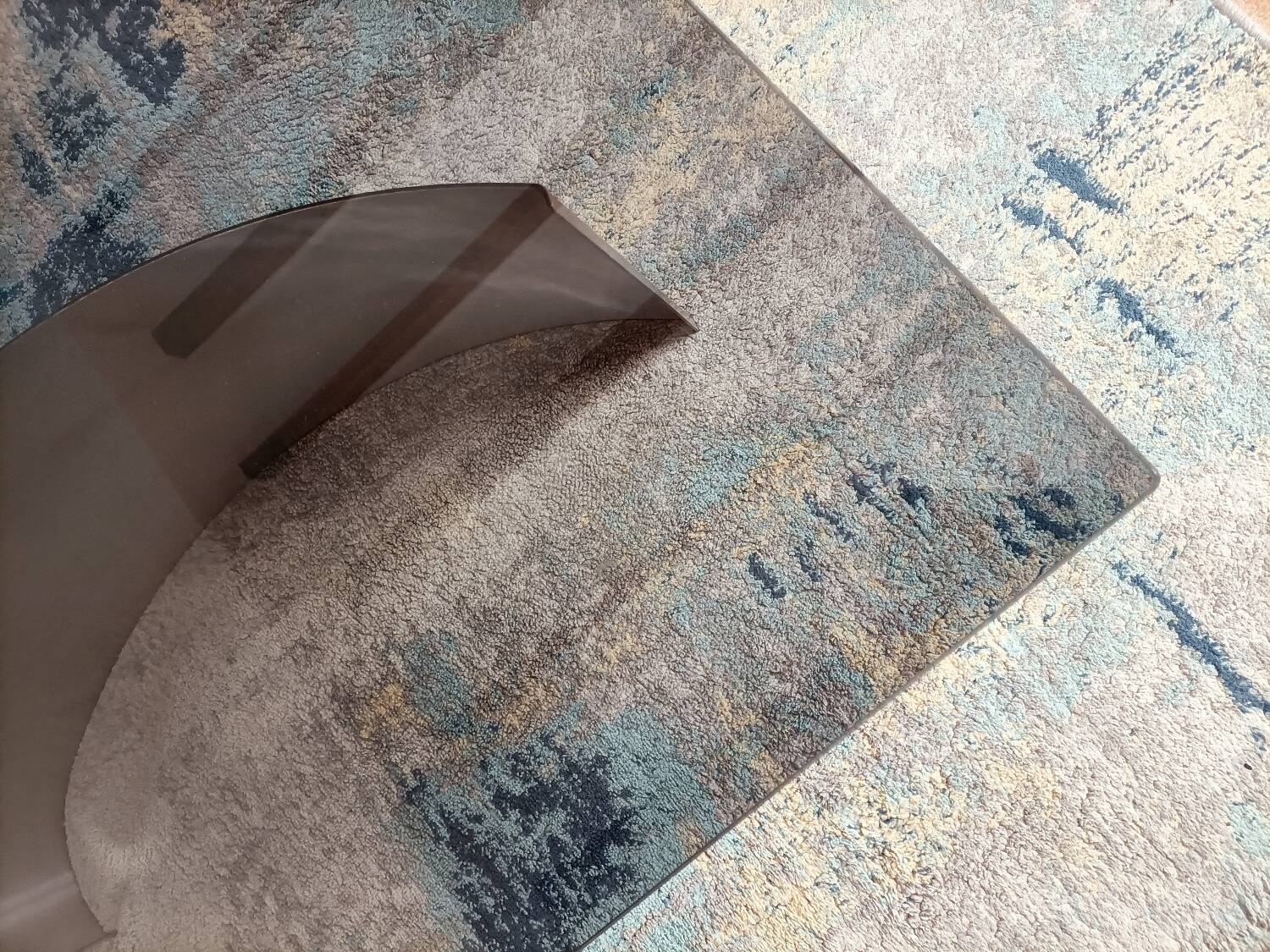 Brushed steel coffee table space age