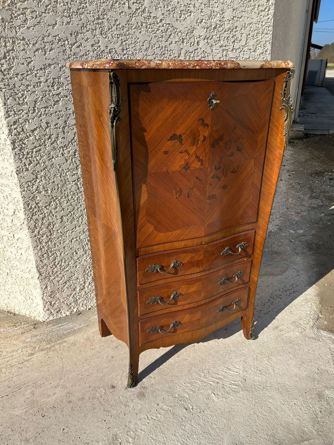 Curved rosewood secretary