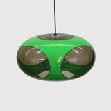 Massive Belgium Space Age UFO Lamp, Green Mid-Century Modern Lighting