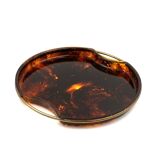 Hollywood regency brass and tortoiseshell lucite tray, Guzzini Italy 1970s