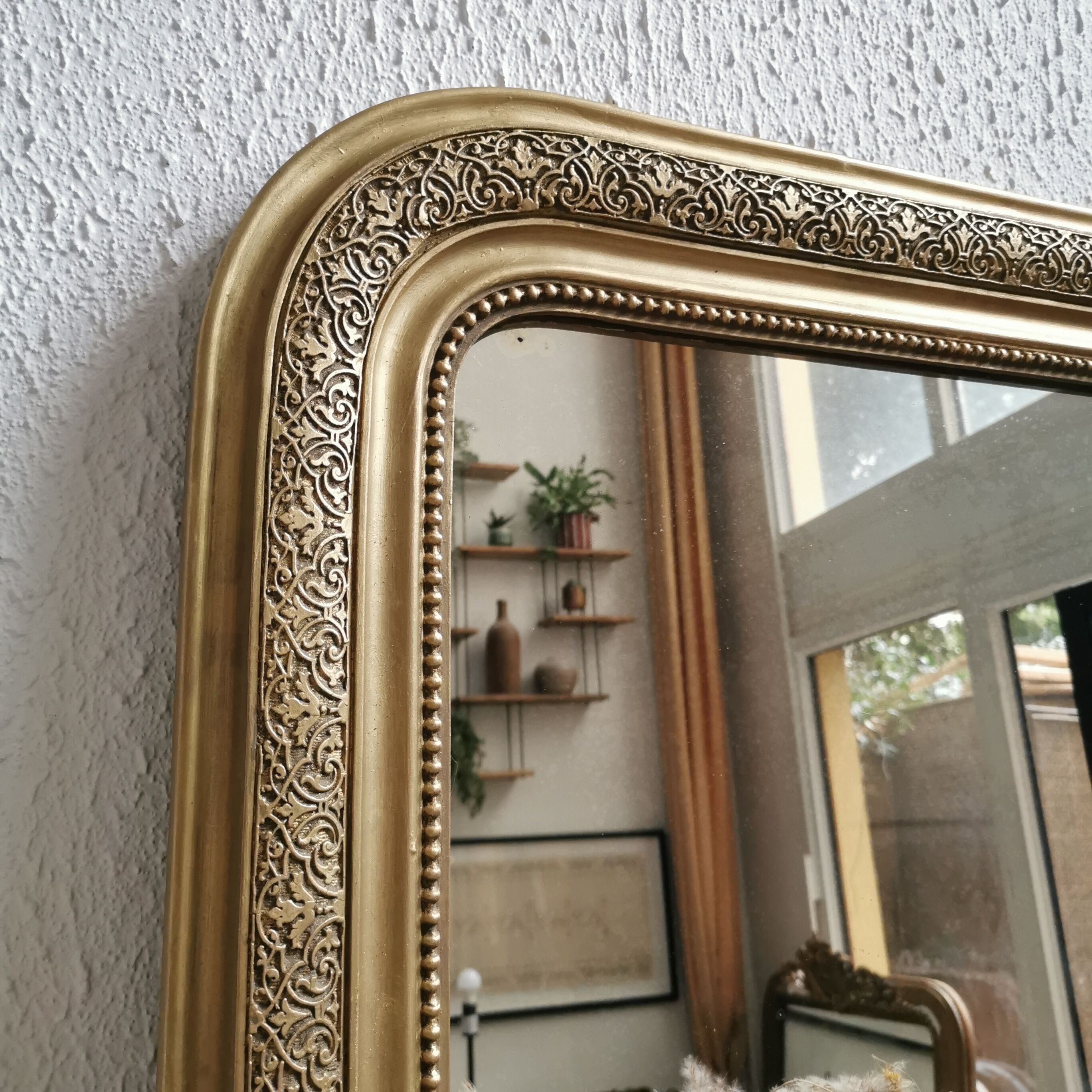 Mirror 99 x 72 cm gilded Louis Philippe old