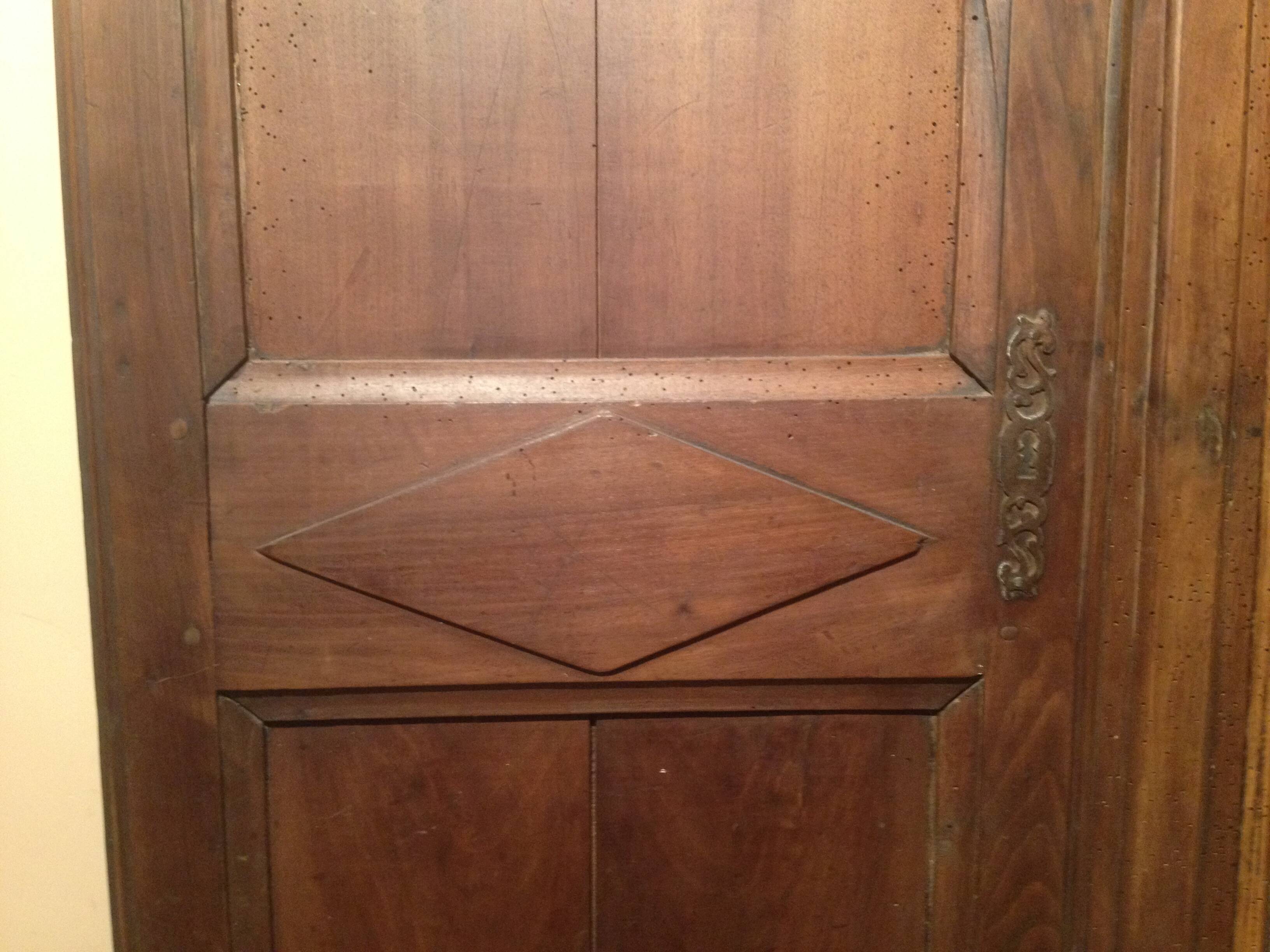 Pair of old doors in solid walnut
