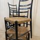 Série de 6 chaises en bois & cordes - italie 1960