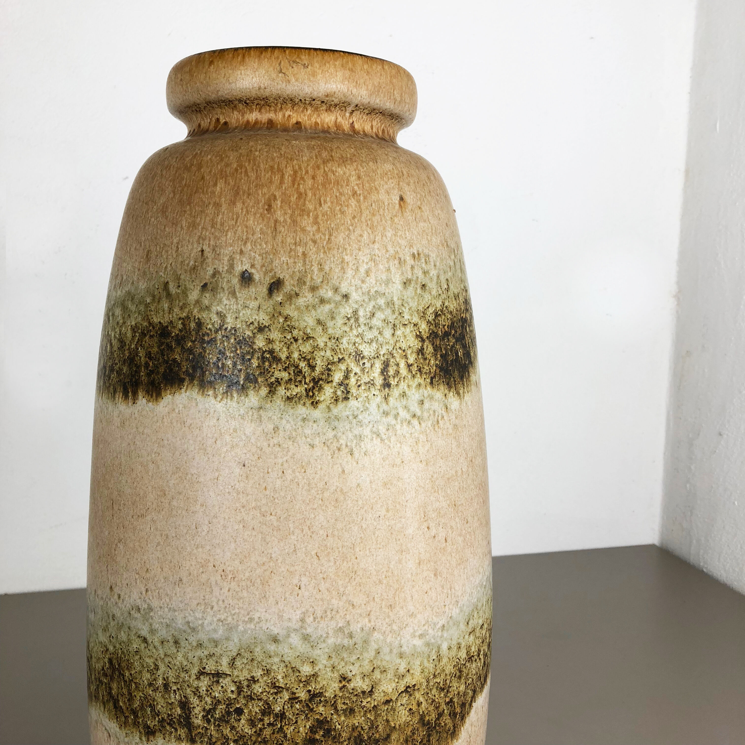Large Pottery Fat Lava Multi-Color 284-47 Floor Vase Made by Scheurich, 1970s