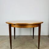 Round extendable Scandinavian table, teak, 1960s