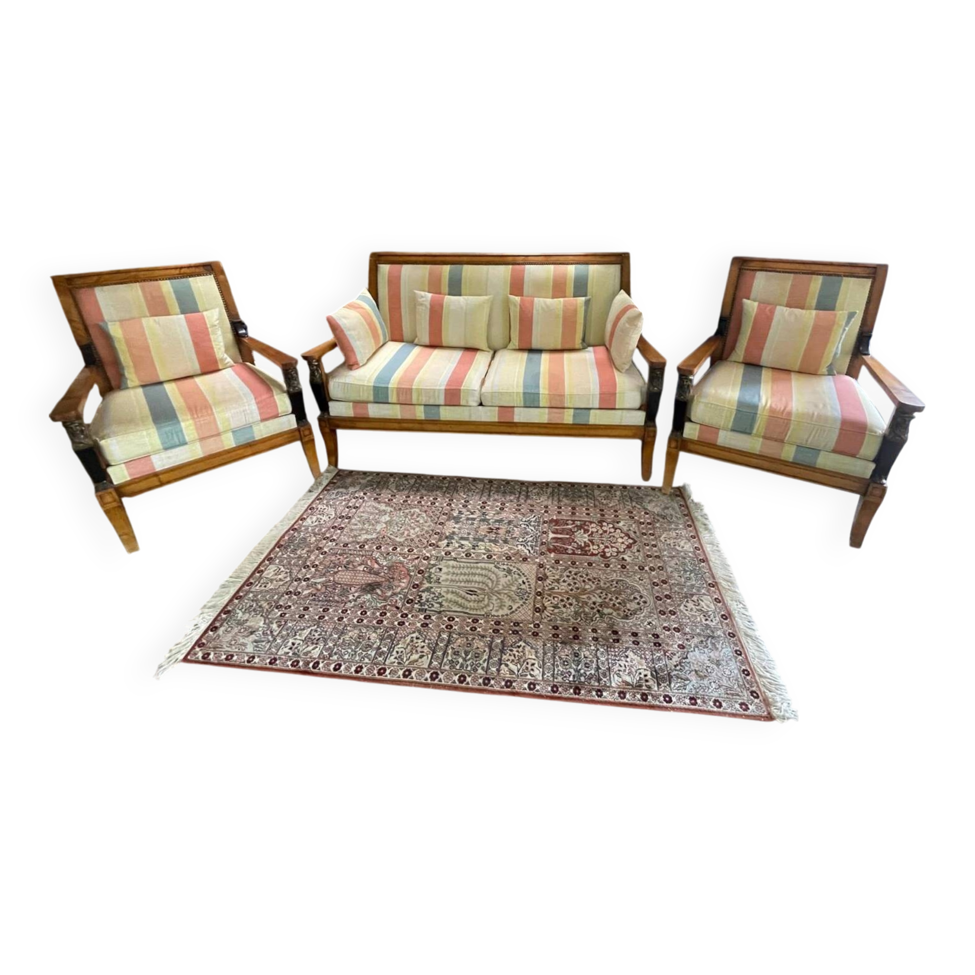 Empire sofa and 2 armchairs, return from Egypt
