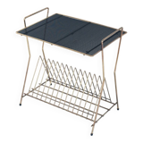 Vintage vinyl record table or magazine rack. France, 1950s