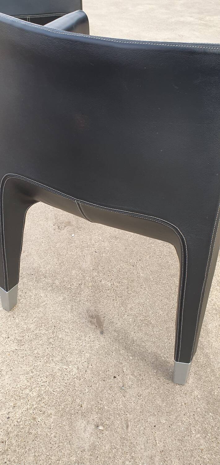 4 black armchairs Plank Claudio Bellini Mon Ami