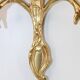 Pair of Louis XV style beveled mirror sconces in bronze by Lucien Gau