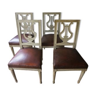 Suite de 4 chaises « lyre »