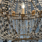 Large Montgolfière chandelier with crystal drops