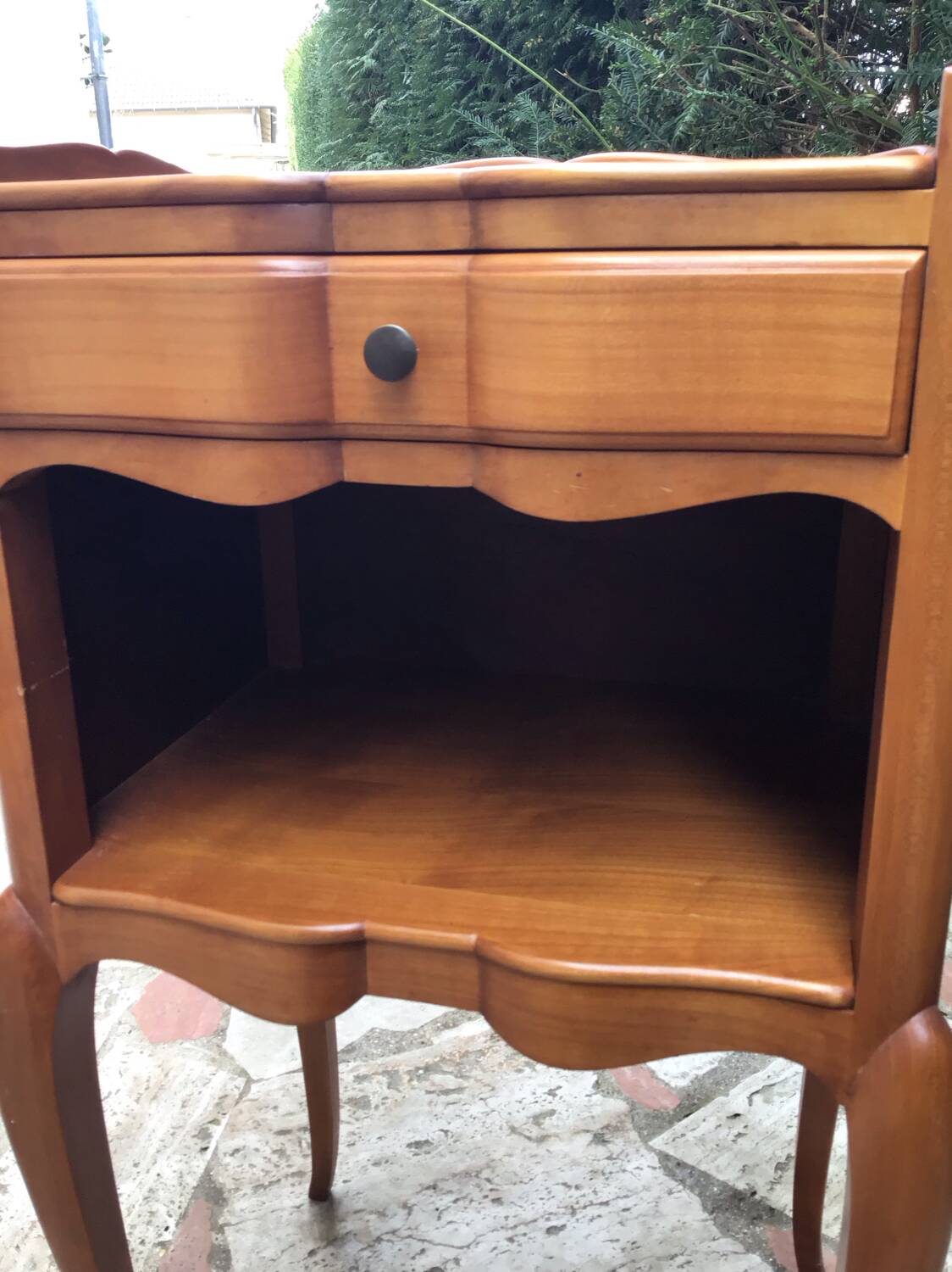 Pair of Louis XV style bedside tables in solid wood