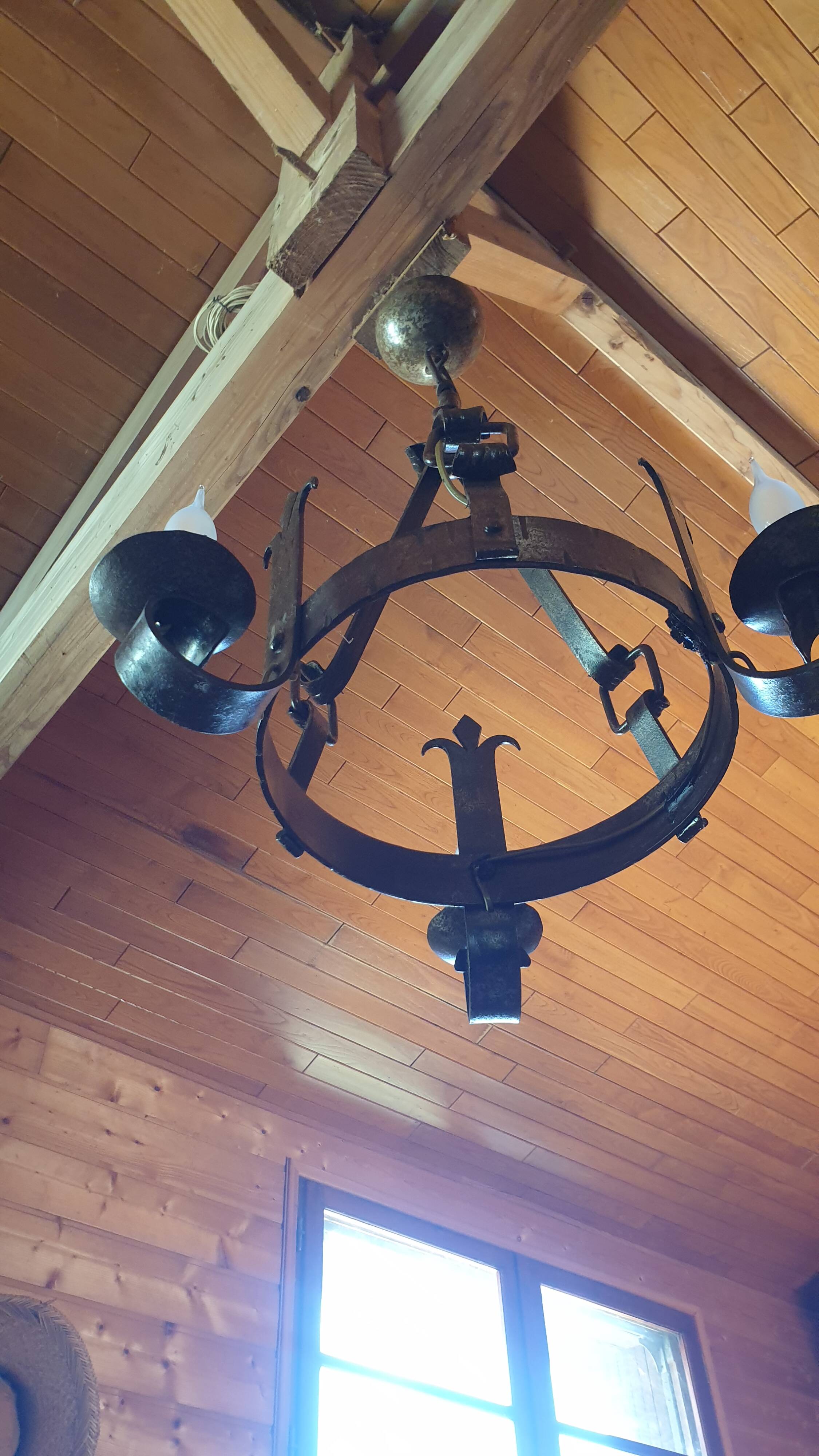 chandelier - wrought iron ceiling light - medieval style