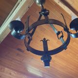 chandelier - wrought iron ceiling light - medieval style
