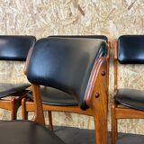4 chaises en teck des années 70, chaise Erik Buch o.d. møbler Danemark