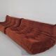 Ligne Roset Pair of 3-seater Togo sofas in rust velvet