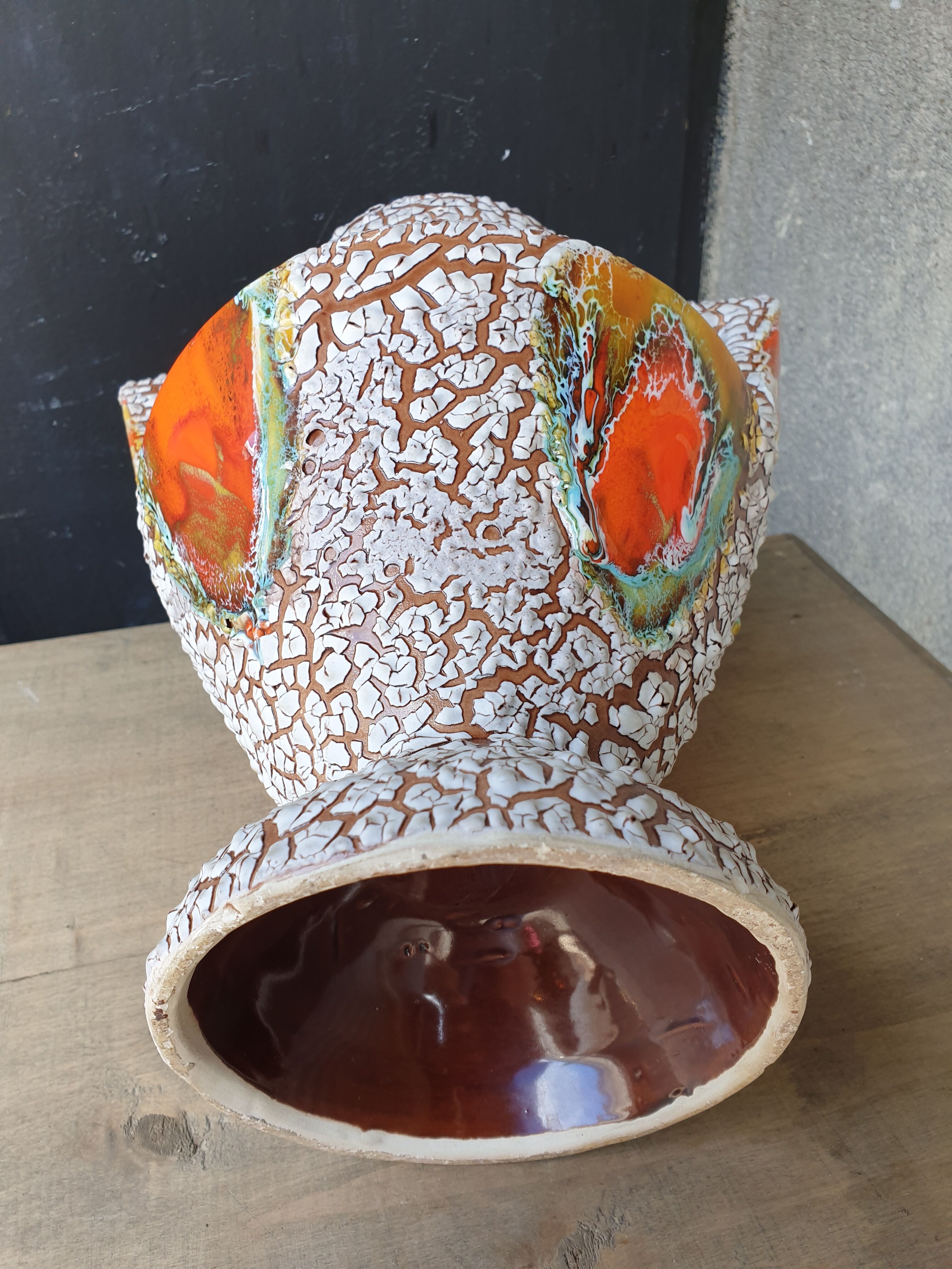 Ceramic amphora vase Vallauris fat lava 1960s