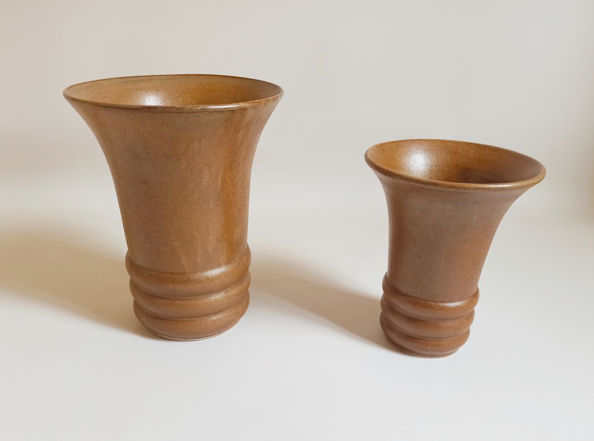 Pair of sandstone vases 60s