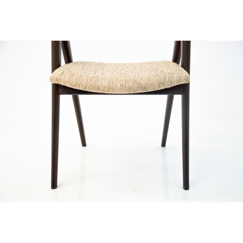 Four beige chairs, model compass, designed by K. Kristiansen, Denmark, 1960