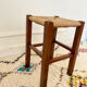Tabouret bois paillé vintage