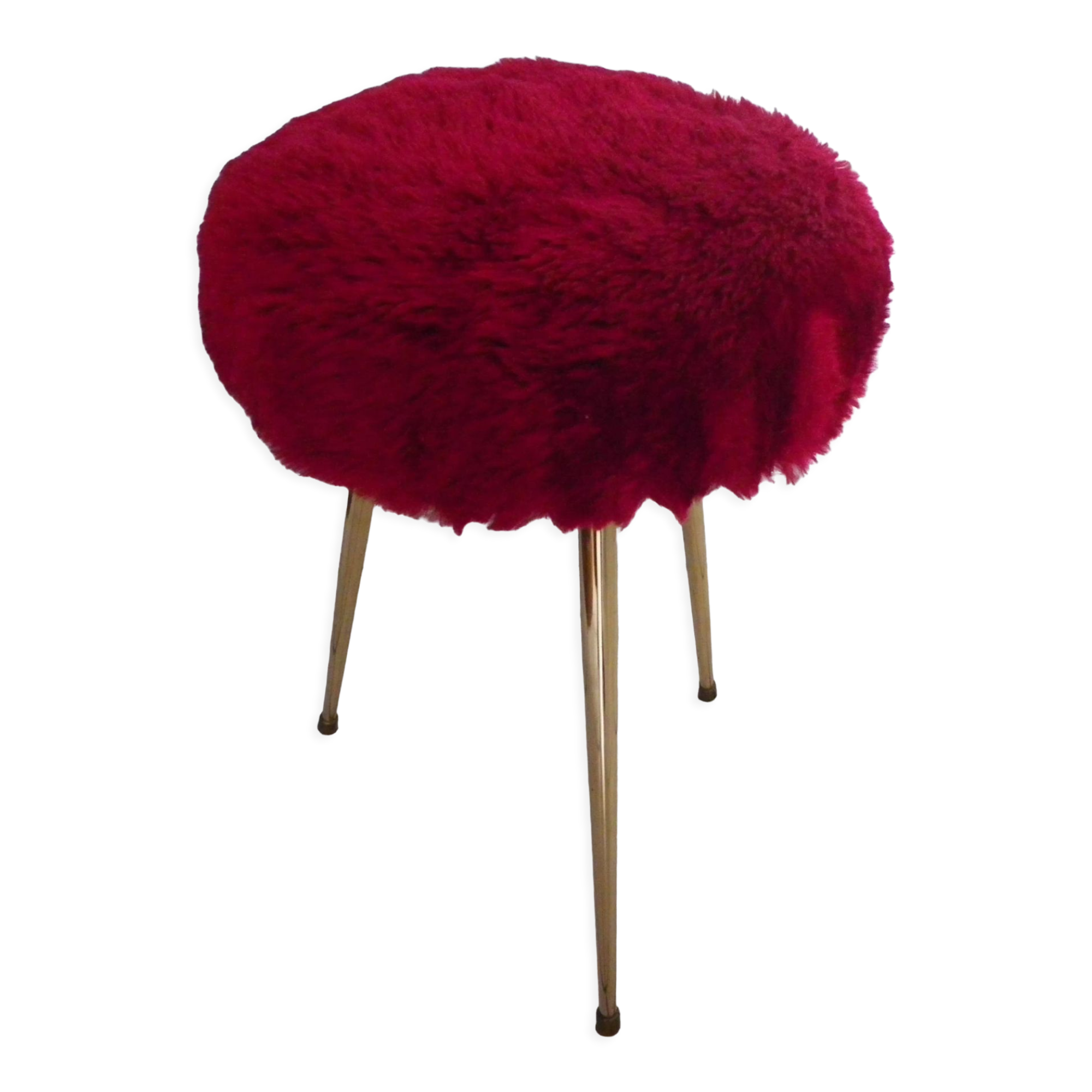 Tabouret tripode, pied compas, pelfran, années 70