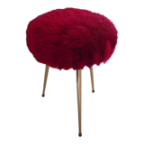 Tabouret tripode, pied compas, pelfran, années 70