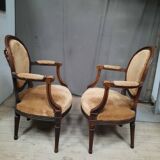 Pair of Louis XVI medallion armchairs