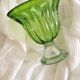 Large vintage green blown glass bowl