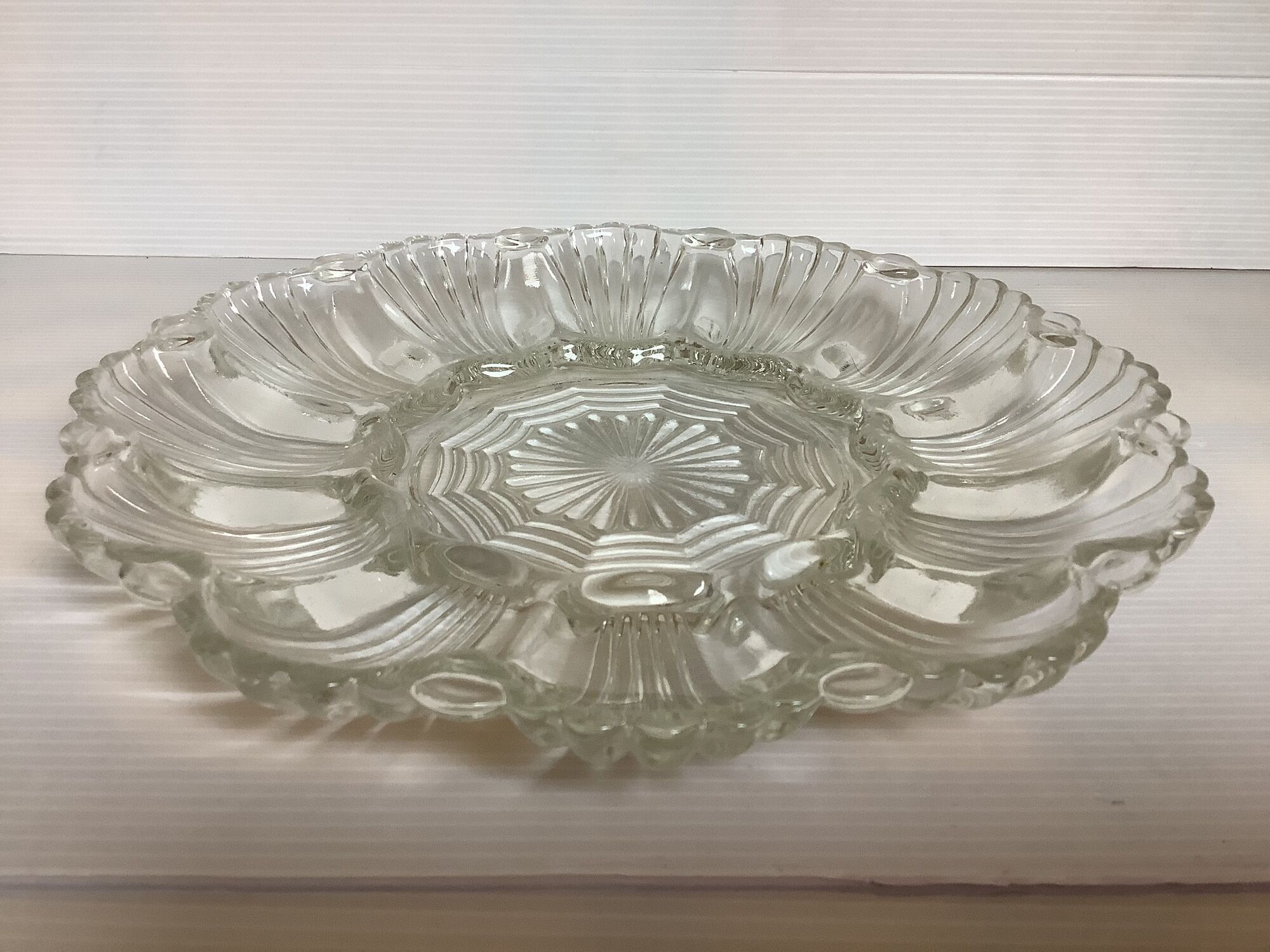 Egg dish appetizer made of thick glass