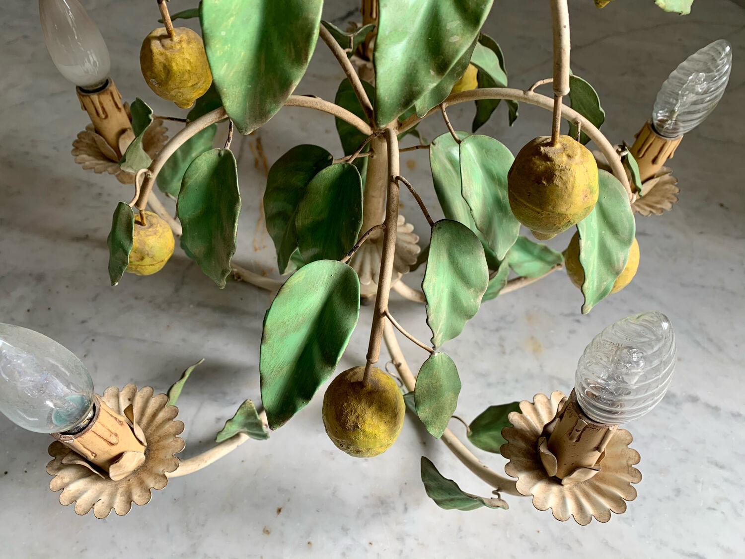 Painted metal chandelier