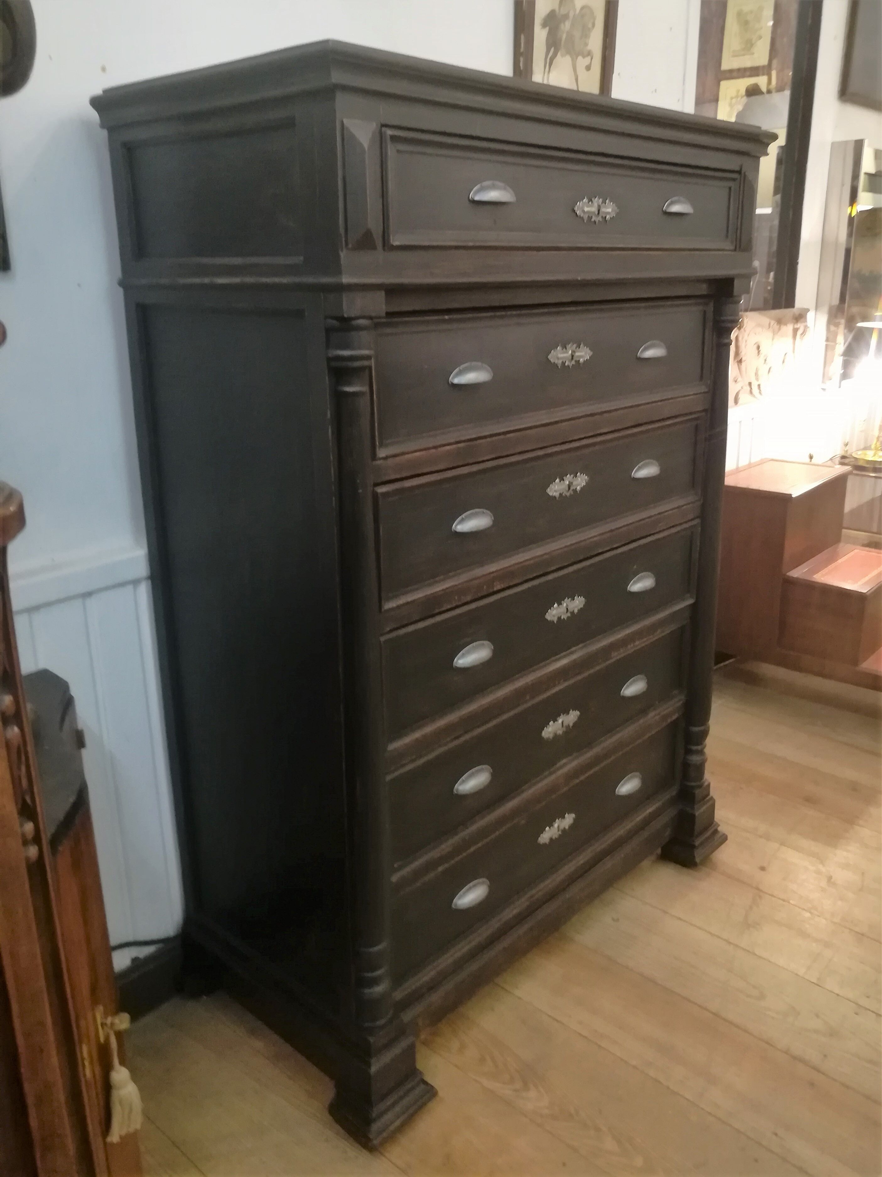 1900 patinated pine chiffonnier