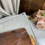 Wood and glass bamboo plateau