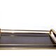 Tray in gilded brass and mahogany melamine wood, 1960-1970