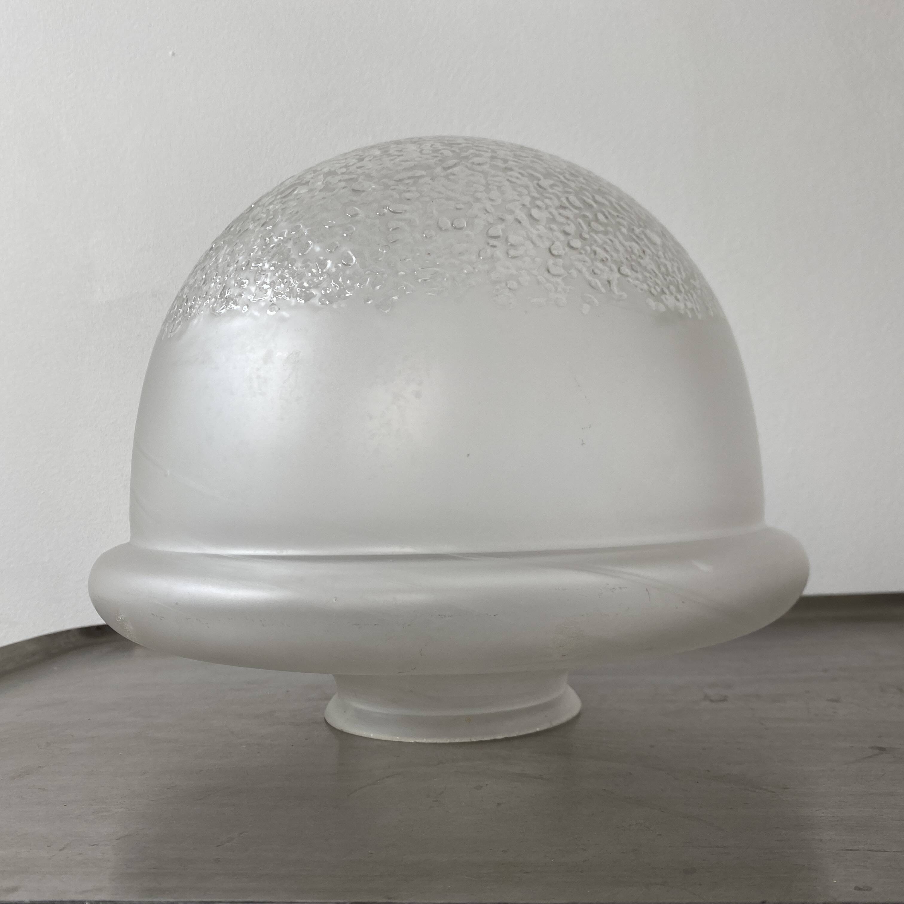 VINTAGE XL ART DECO SEMI-SPHERE SUSPENDED LAMP