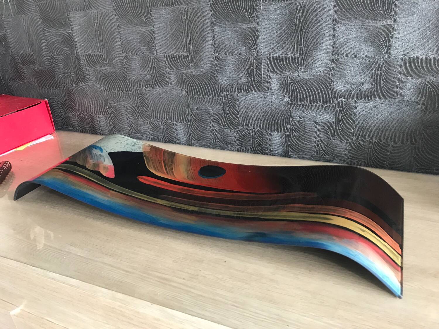 Art deco multicolored glass tray