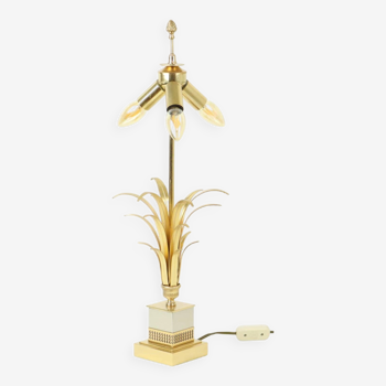 Maison Charles Style Lamp Palm D'Or Pineapple Brass Design 3 Light Points