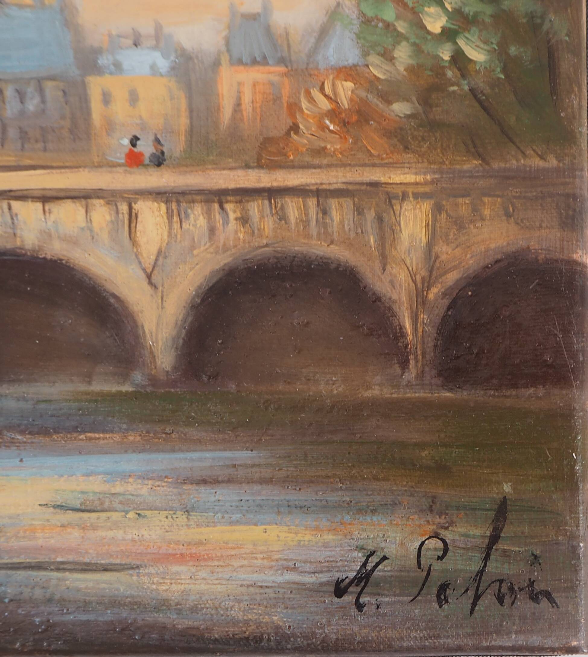 Michel PABOIS : Paris, Pont Neuf, huile sur toile originale signée