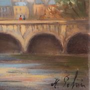 Michel PABOIS: Paris, Pont Neuf, Original oil on canvas signed