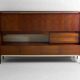 Minimalist backlit highboard in teak, Belgium 1960s
