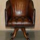 Fauteuil capitaine Chesterfield victorien restauré